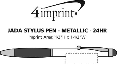 Imprint Area of Jada Stylus Twist Pen - Metallic - 24 hr
