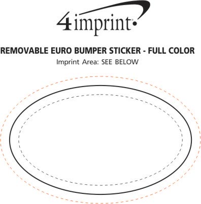Imprint Area of Removable Euro Bumper Sticker - Full Color