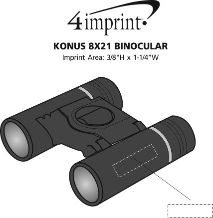 Imprint Area of Konus 8x21 Binoculars