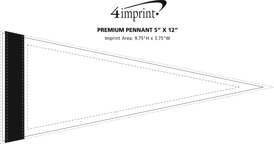 Imprint Area of Premium Pennant 5" x 12"