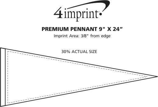 Imprint Area of Premium Pennant 9" x 24"