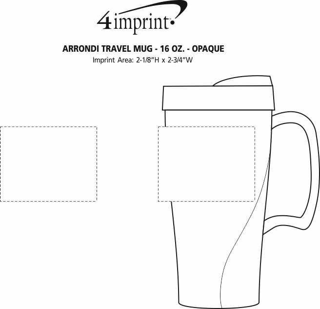 Imprint Area of Arrondi Travel Mug - 16 oz. - Opaque