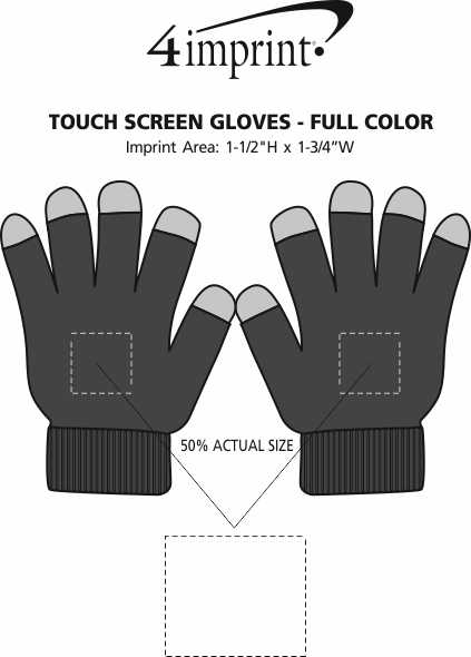Imprint Area of Touch Screen Gloves - Full Color