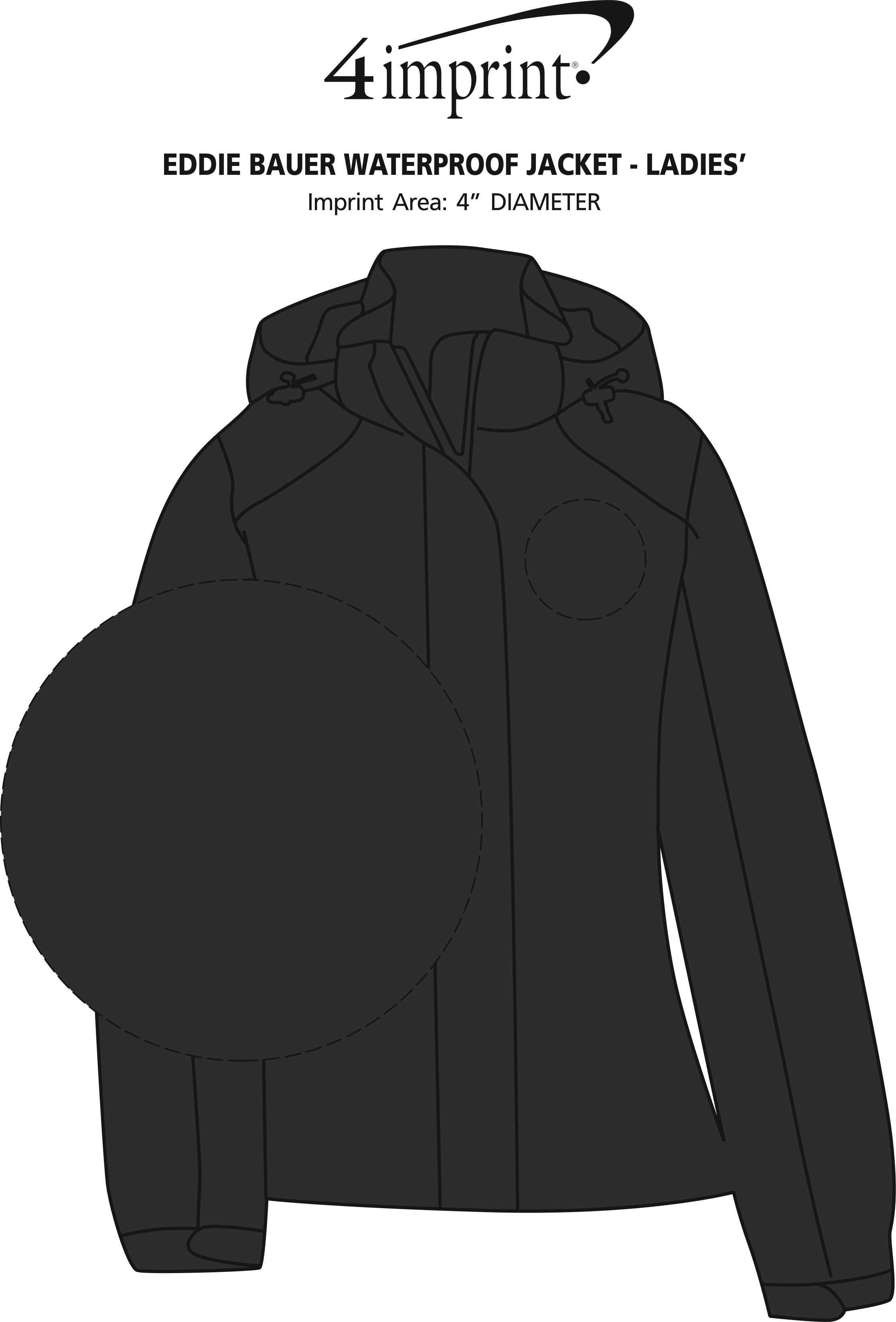 Imprint Area of Eddie Bauer Waterproof Jacket - Ladies'