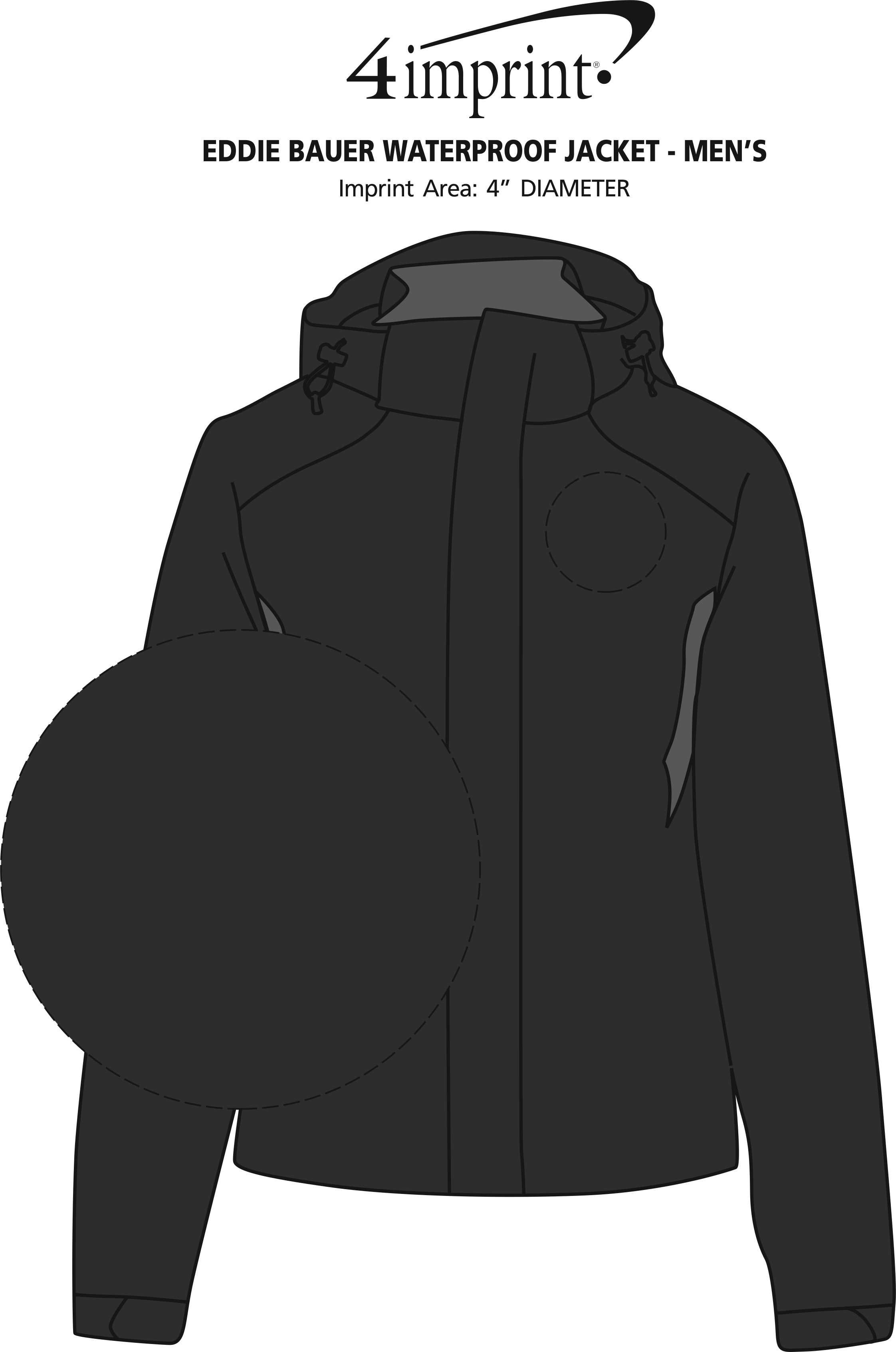 Imprint Area of Eddie Bauer Waterproof Jacket - Men's