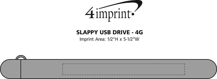 Imprint Area of Slappy USB Drive - 4GB