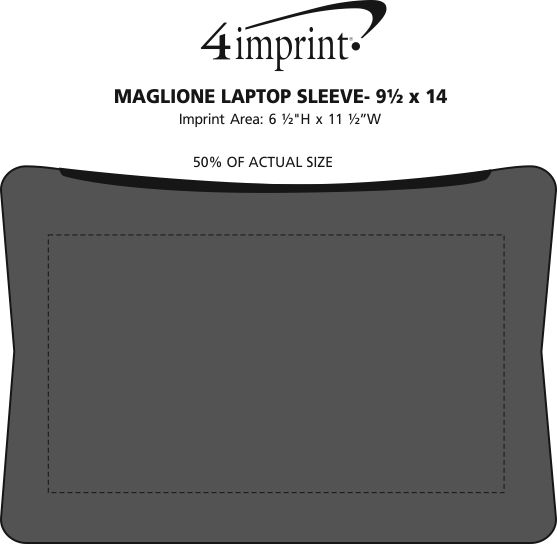 Imprint Area of Maglione Laptop Sleeve - 9-1/2" x 14"