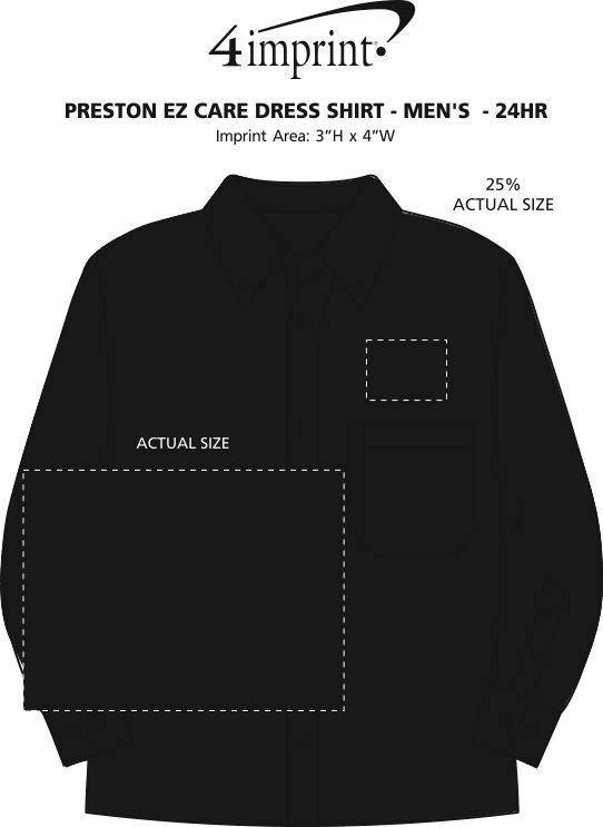 Imprint Area of Preston EZ Care Dress Shirt - Men's - 24 hr
