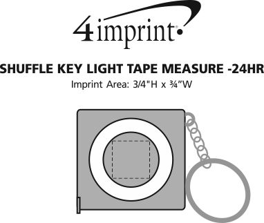 Imprint Area of Shuffle Key Light Tape Measure - 24 hr