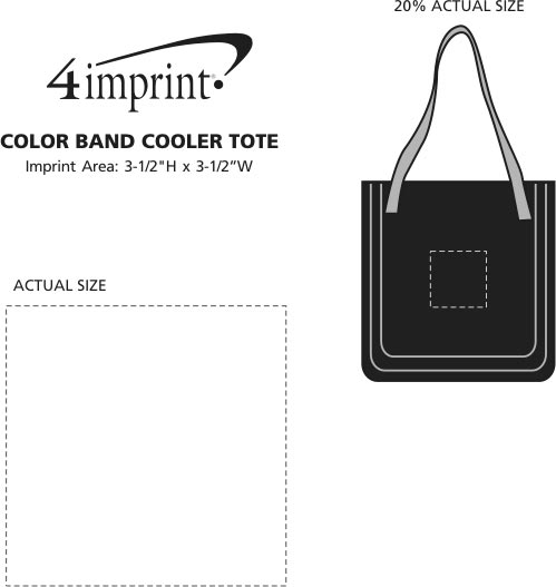Imprint Area of Color Band Cooler Tote