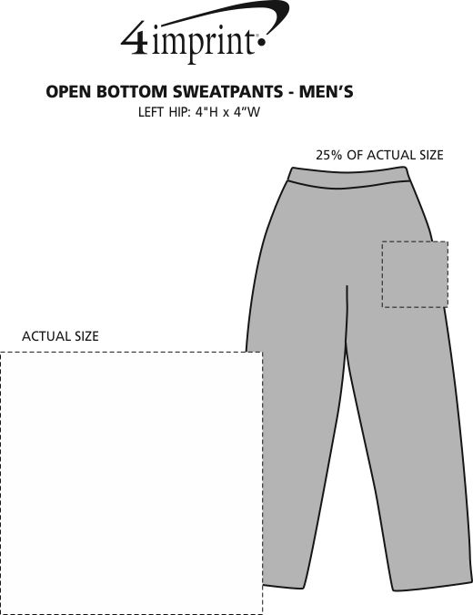 Imprint Area of Open Bottom Sweatpants - Men's