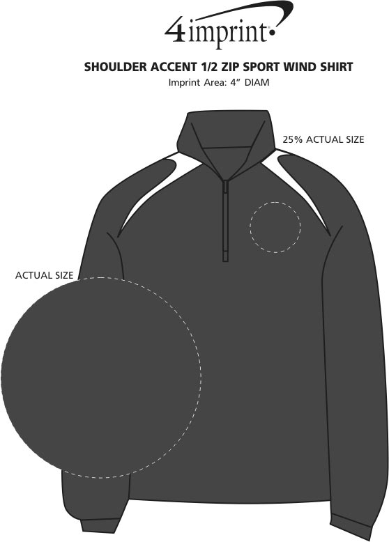 Imprint Area of Shoulder Accent 1/2-Zip Sport Windshirt