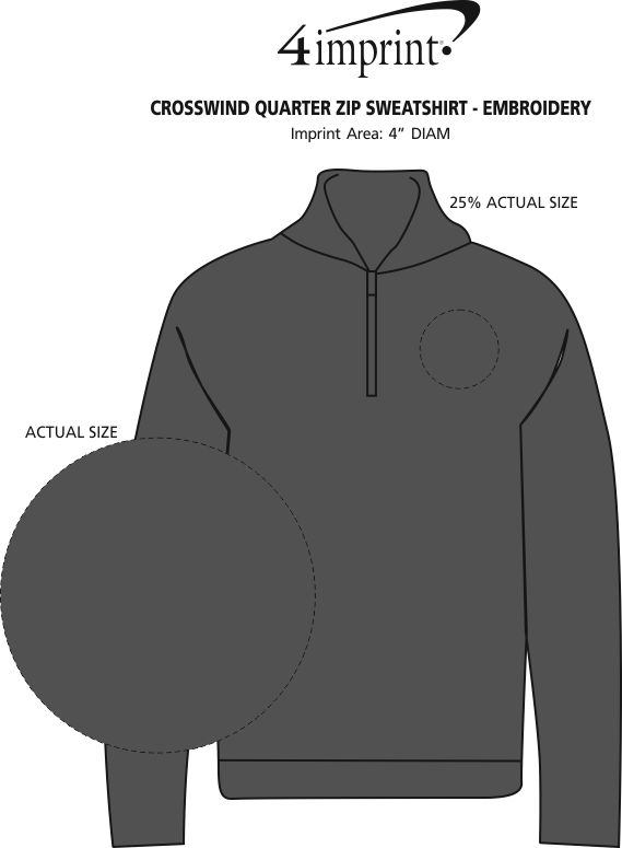 Imprint Area of Crosswind 1/4-Zip Sweatshirt - Embroidered