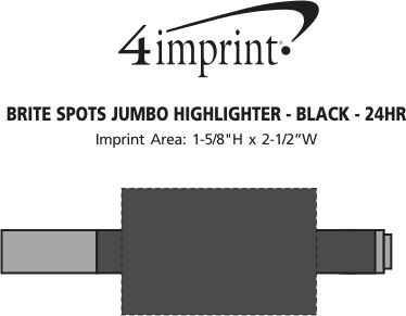 Imprint Area of Brite Spots Jumbo Highlighter - Black - 24 hr