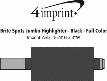Imprint Area of Brite Spots Jumbo Highlighter - Black - Full Color