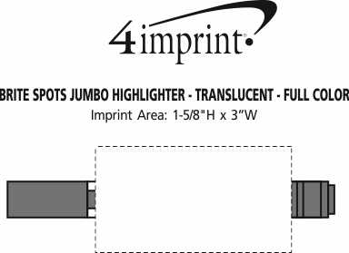Imprint Area of Brite Spots Jumbo Highlighter - Translucent - Full Color