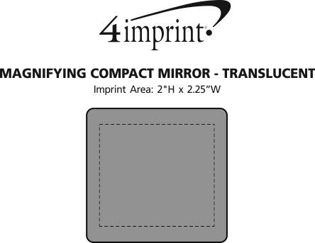 Imprint Area of Magnifying Compact Mirror - Translucent