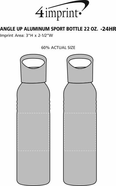 Imprint Area of Angle Up Aluminum Sport Bottle - 22 oz. - 24 hr