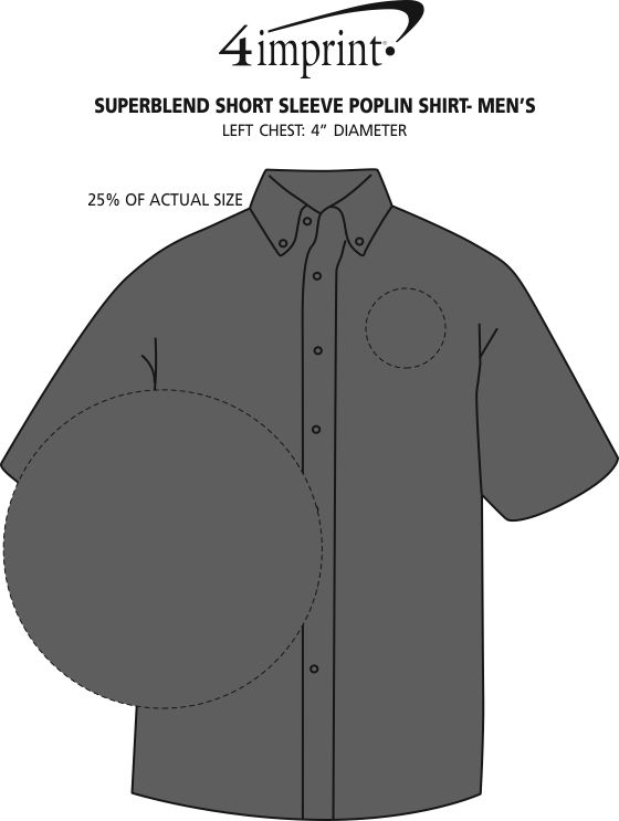 Imprint Area of Superblend Short Sleeve Poplin Shirt - Men's