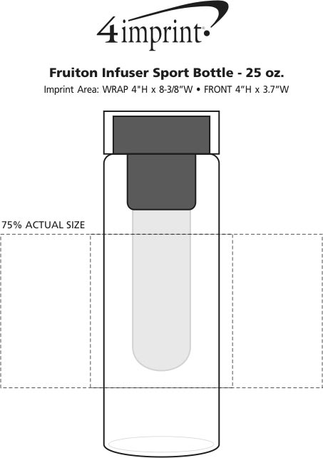 Imprint Area of Fruiton Infuser Sport Bottle - 25 oz. - 24 hr