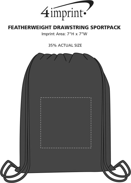Imprint Area of Featherweight Drawstring Sportpack