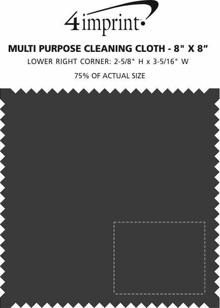 Imprint Area of Multipurpose Cleaning Cloth - 8" x 8"