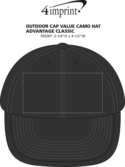 Imprint Area of Outdoor Cap Classic Camouflage Cap - Advantage Classic
