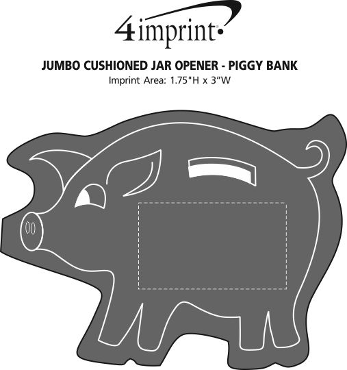 Imprint Area of Jumbo Cushioned Jar Opener - Piggy Bank