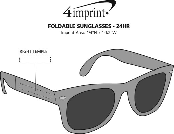 Imprint Area of Foldable Sunglasses - 24 hr