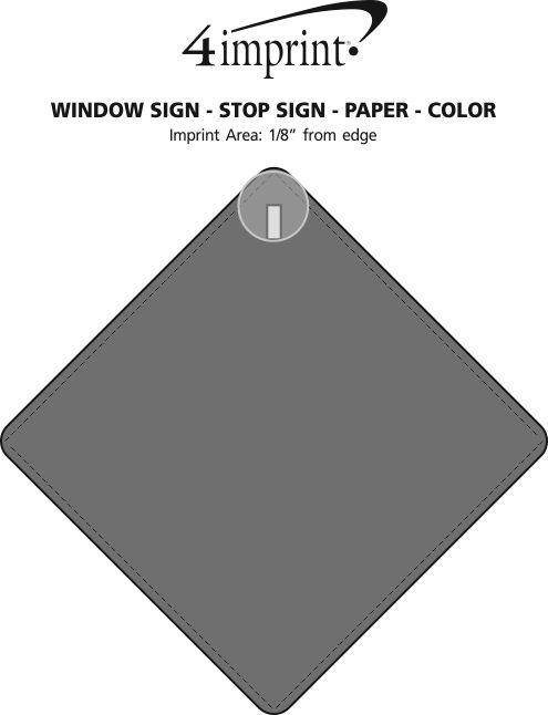 Imprint Area of Window Sign - Diamond - Paper - Color