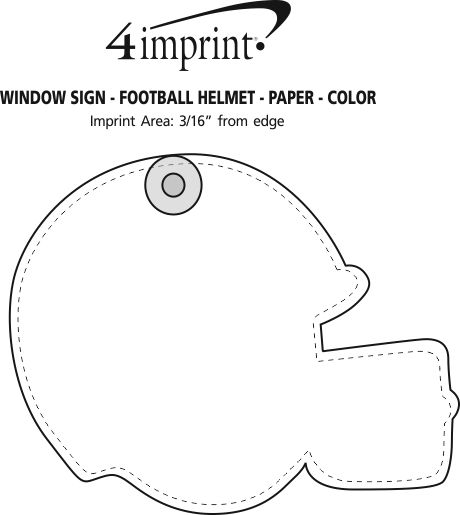Imprint Area of Window Sign - Football Helmet - Paper - Color