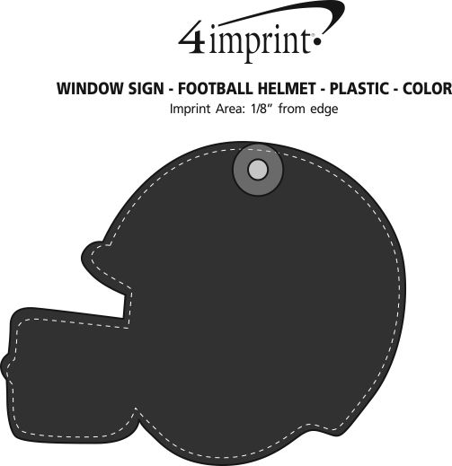 Imprint Area of Window Sign - Football Helmet - Plastic - Color