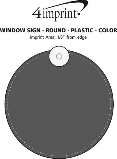 Imprint Area of Window Sign - Round - Plastic - Color