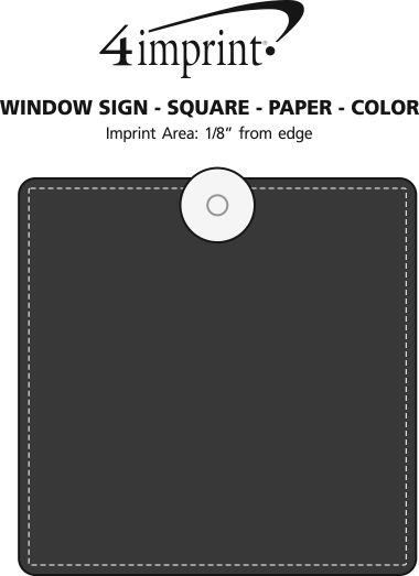 Imprint Area of Window Sign - Square - Paper - Color