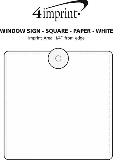 Imprint Area of Window Sign - Square - Paper - White