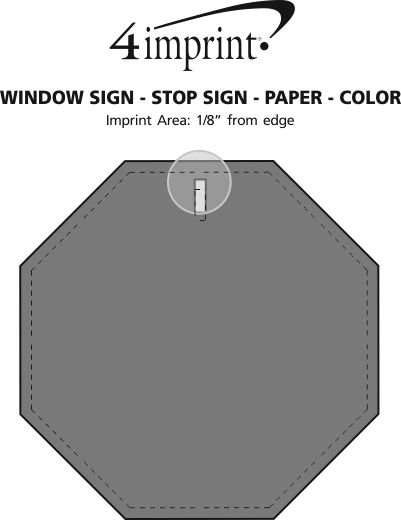 Imprint Area of Window Sign - Stop Sign - Paper - Color