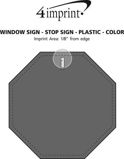 Imprint Area of Window Sign - Stop Sign - Plastic - Color