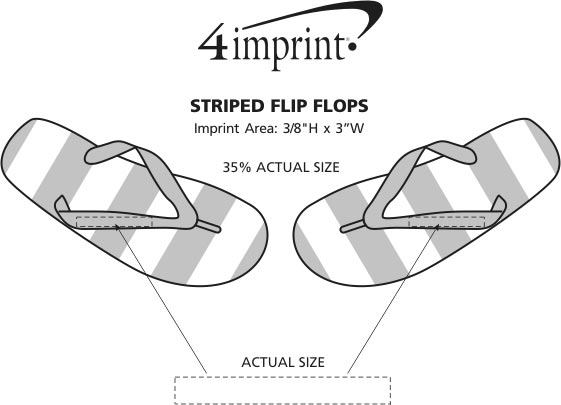 Imprint Area of Striped Flip Flops