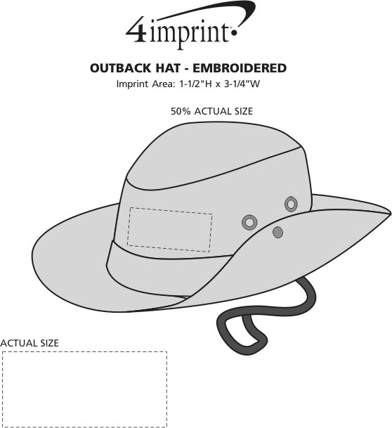 Imprint Area of Outback Hat - Embroidered