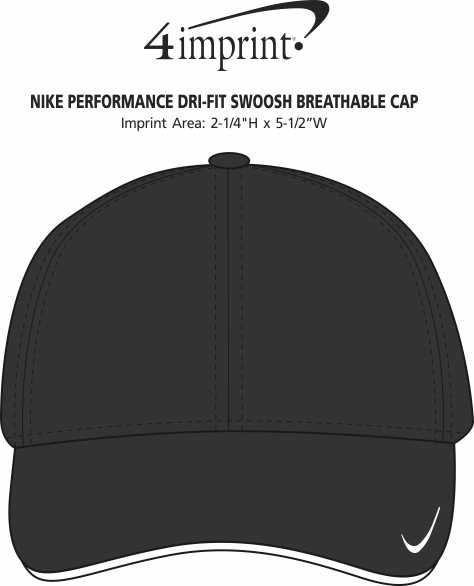 Imprint Area of Nike Performance Dri-Fit Swoosh Breathable Cap