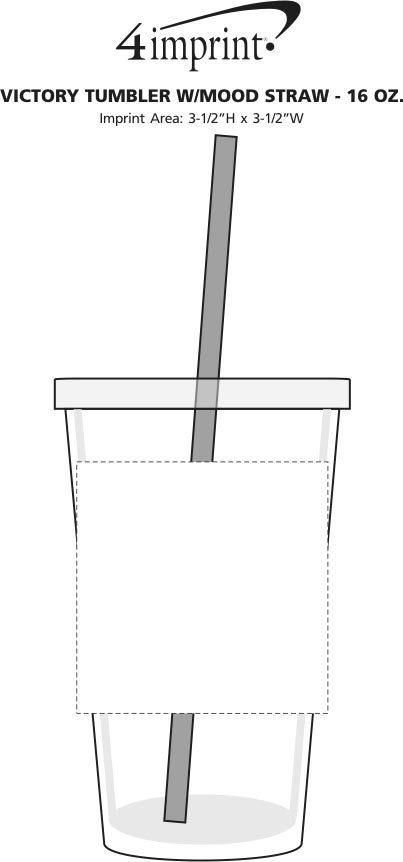 Imprint Area of Victory Tumbler with Mood Straw - 16 oz.