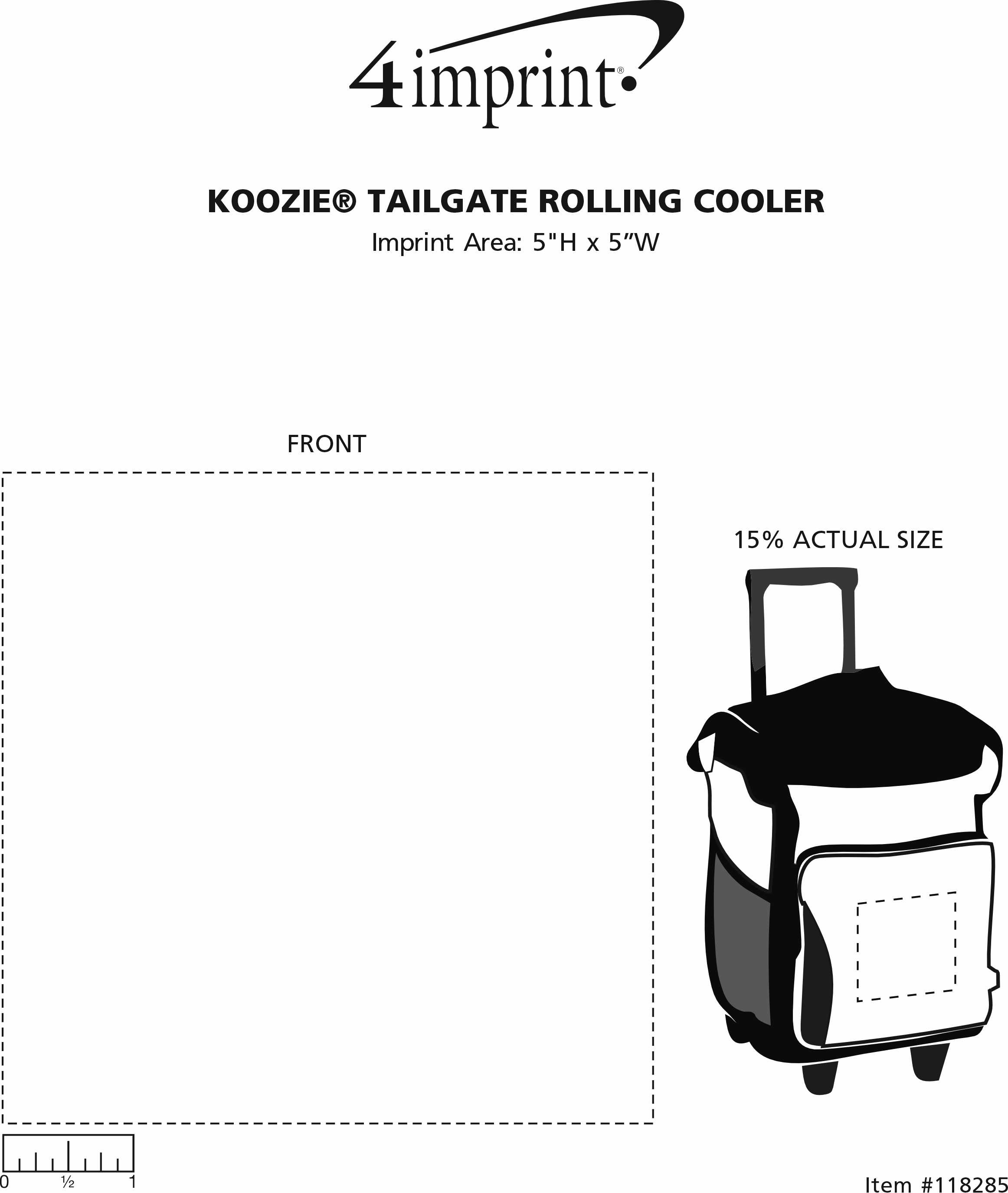 Imprint Area of Koozie® Tailgate Rolling Kooler