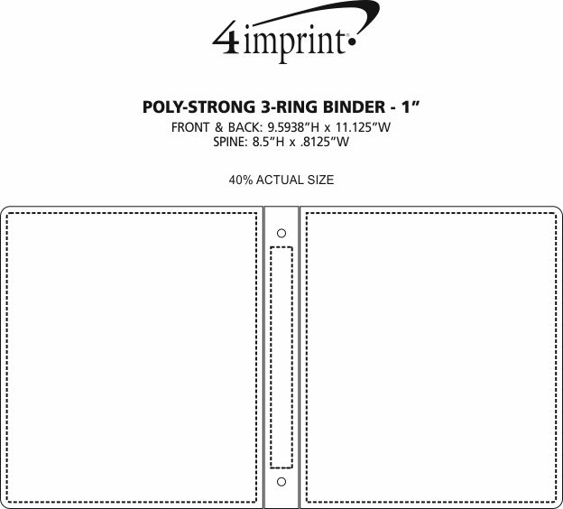 Imprint Area of Poly-Strong 3-Ring Binder - 1"