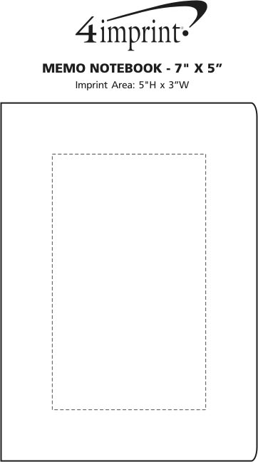 Imprint Area of Memo Notebook - 7" x 5"
