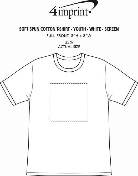 Imprint Area of Soft Spun Cotton T-Shirt - Youth - White