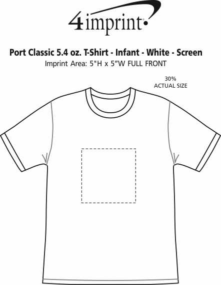 Imprint Area of Port Classic 5.4 oz. T-Shirt - Infant - White - Screen