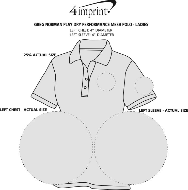 Imprint Area of Greg Norman Play Dry Performance Mesh Polo - Ladies'