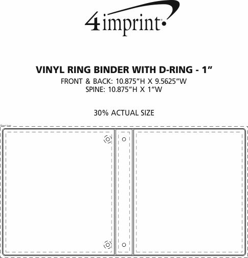 Imprint Area of Vinyl Ring Binder with D-Ring - 1"