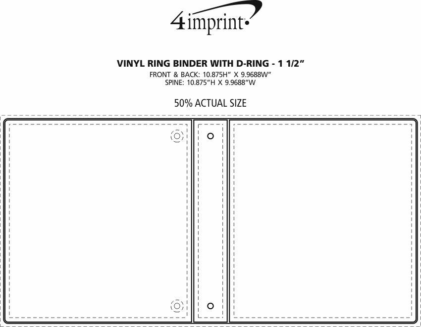 Imprint Area of Vinyl Ring Binder with D-Ring - 1-1/2"