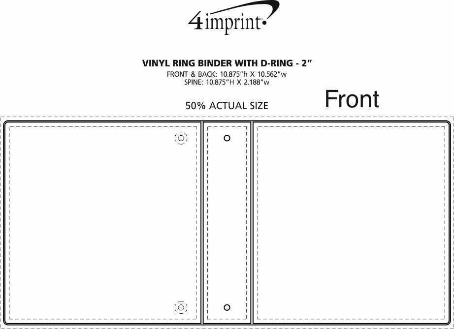 Imprint Area of Vinyl Ring Binder with D-Ring - 2"